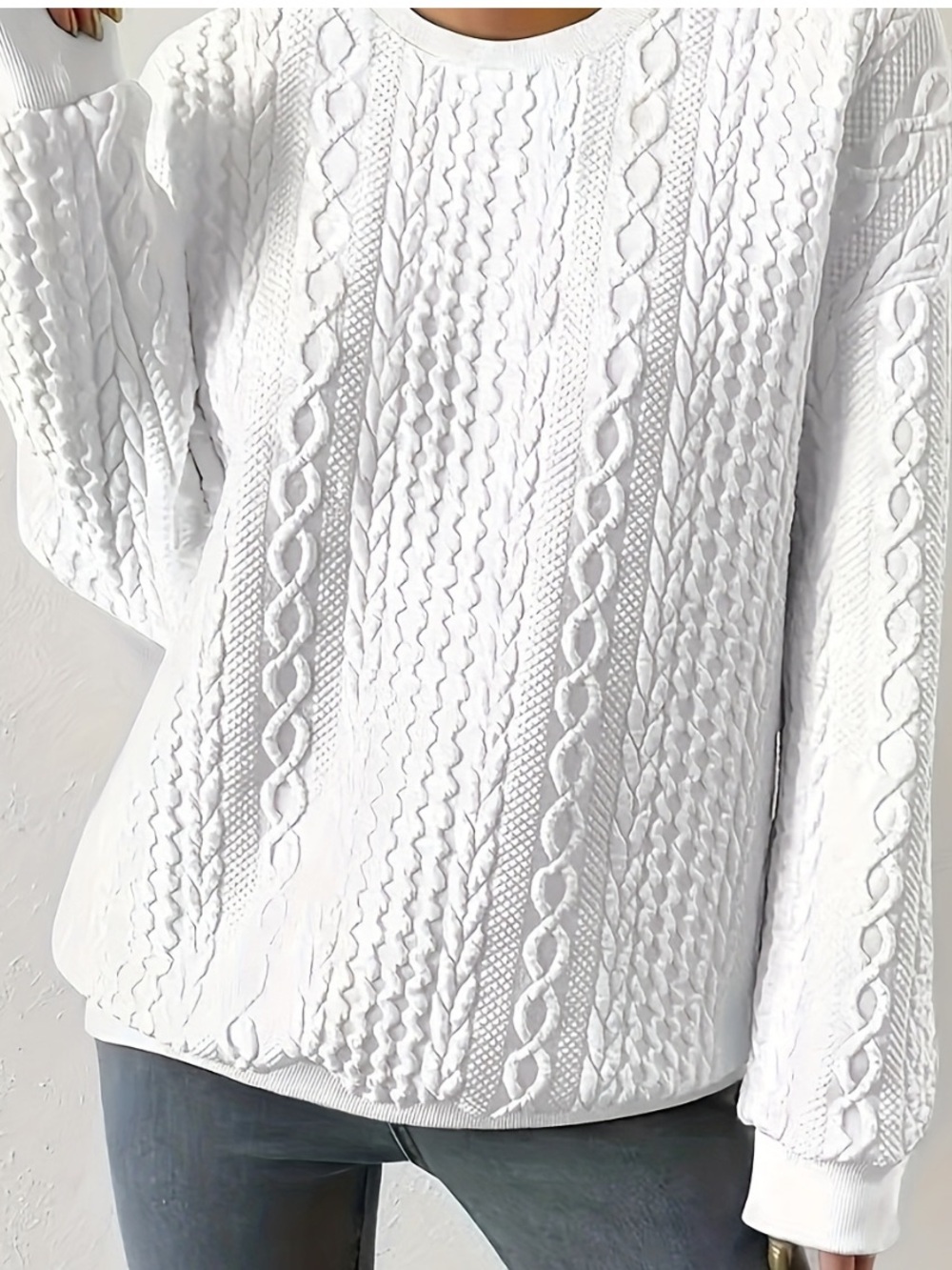 White Waffle Textured Sweater Size Large
Sweatshirt New Without Tags Summer